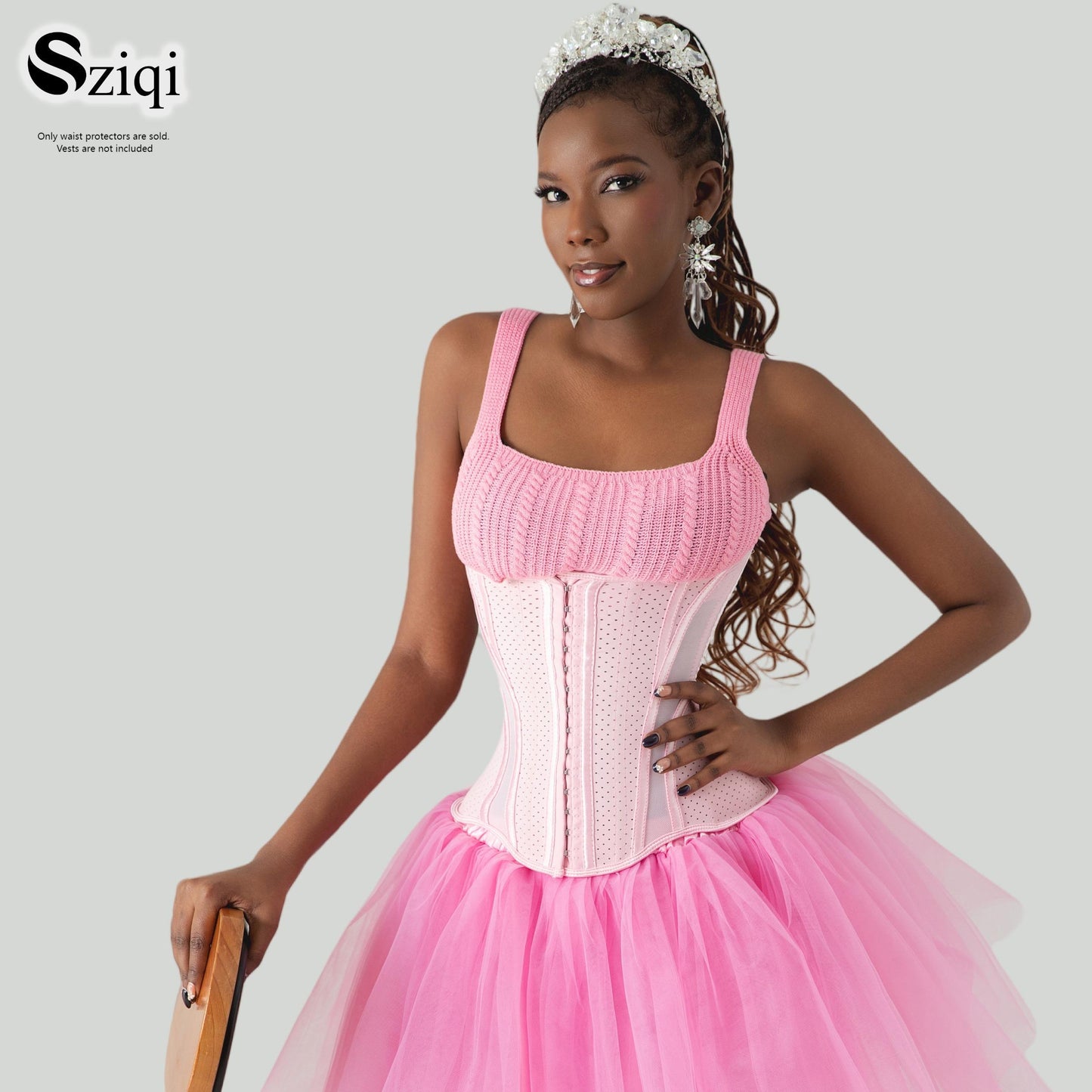 Sziqi 14 clips chocolate Strawberry latex fashion sports post-natal repair waist protection